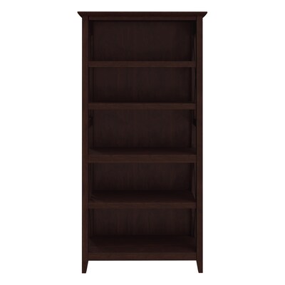 Regency Key West 66"H 5-Shelf Bookcase with Adjustable Shelves, Black Cherry (KWB132BC-03)