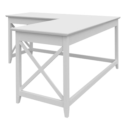Regency Key West 60"W L-Shaped Computer Desk, Pure White Oak (KWD160WT)