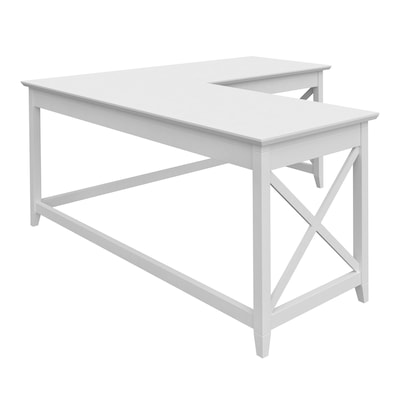 Regency Key West 60"W L-Shaped Computer Desk, Pure White Oak (KWD160WT)