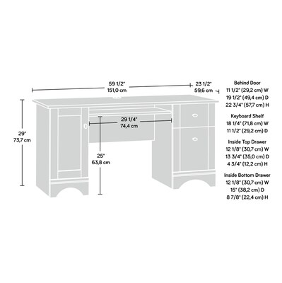 Sauder Select 59"W Computer Desk, Brushed Maple (402375)