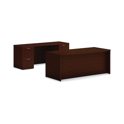 HON Mod 72W Laminate Executive Workstation Desk, Traditional Mahogany (HONMOD063)