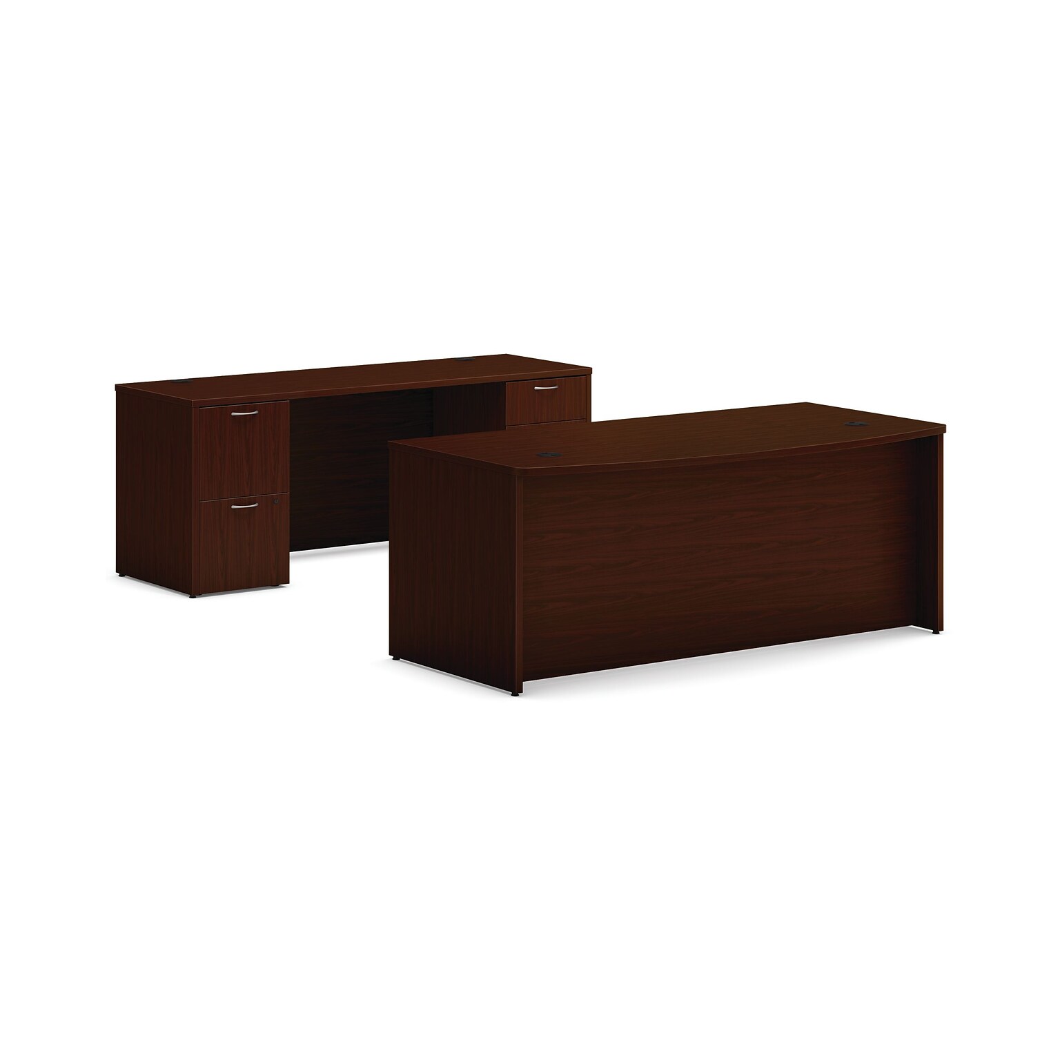 HON Mod 72W Laminate Executive Workstation Desk, Traditional Mahogany (HONMOD063)