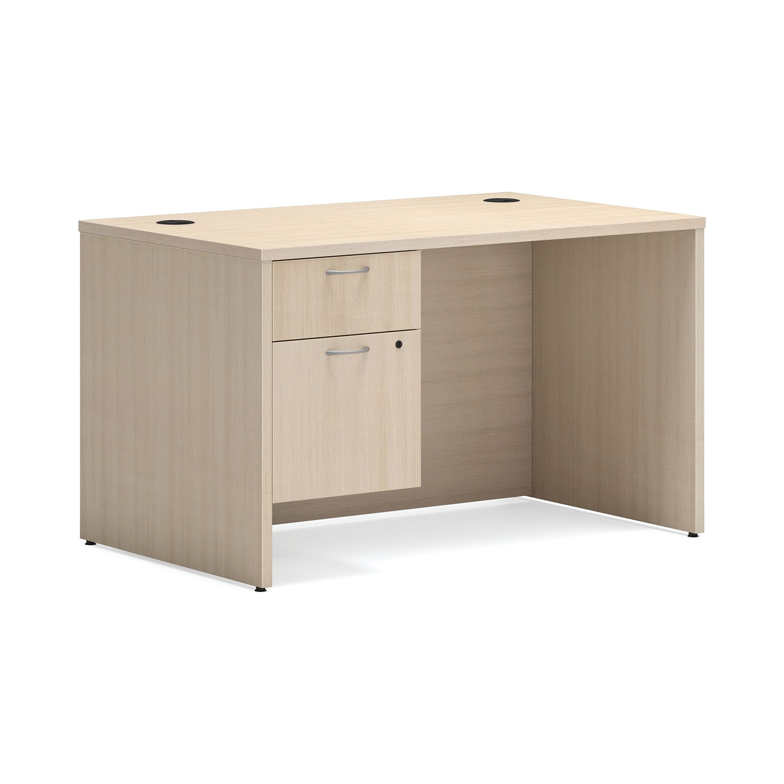 HON Mod 48W Laminate Desk with Hanging Storage, Desert Oak (HONMOD326)
