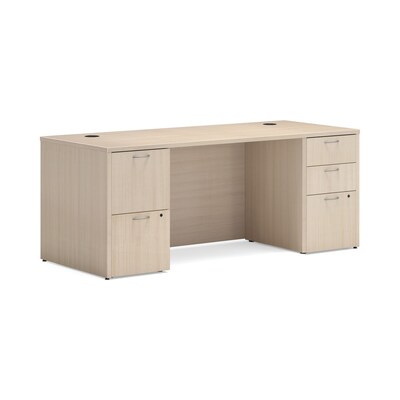 HON Mod 72W Laminate Desk with Storage, Desert Oak (HONMOD330)