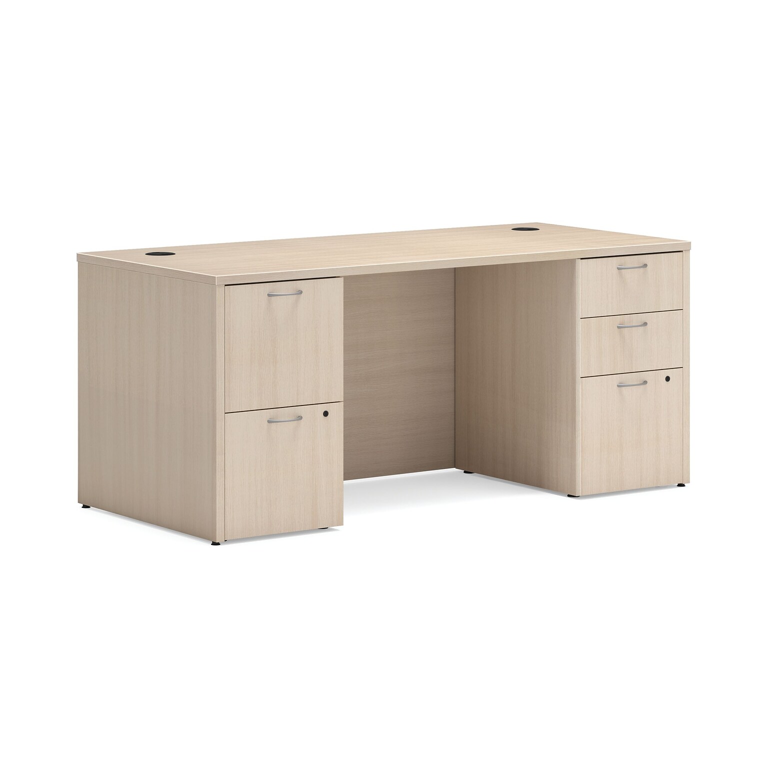 HON Mod 66W Laminate Desk with Storage, Desert Oak (HONMOD329)