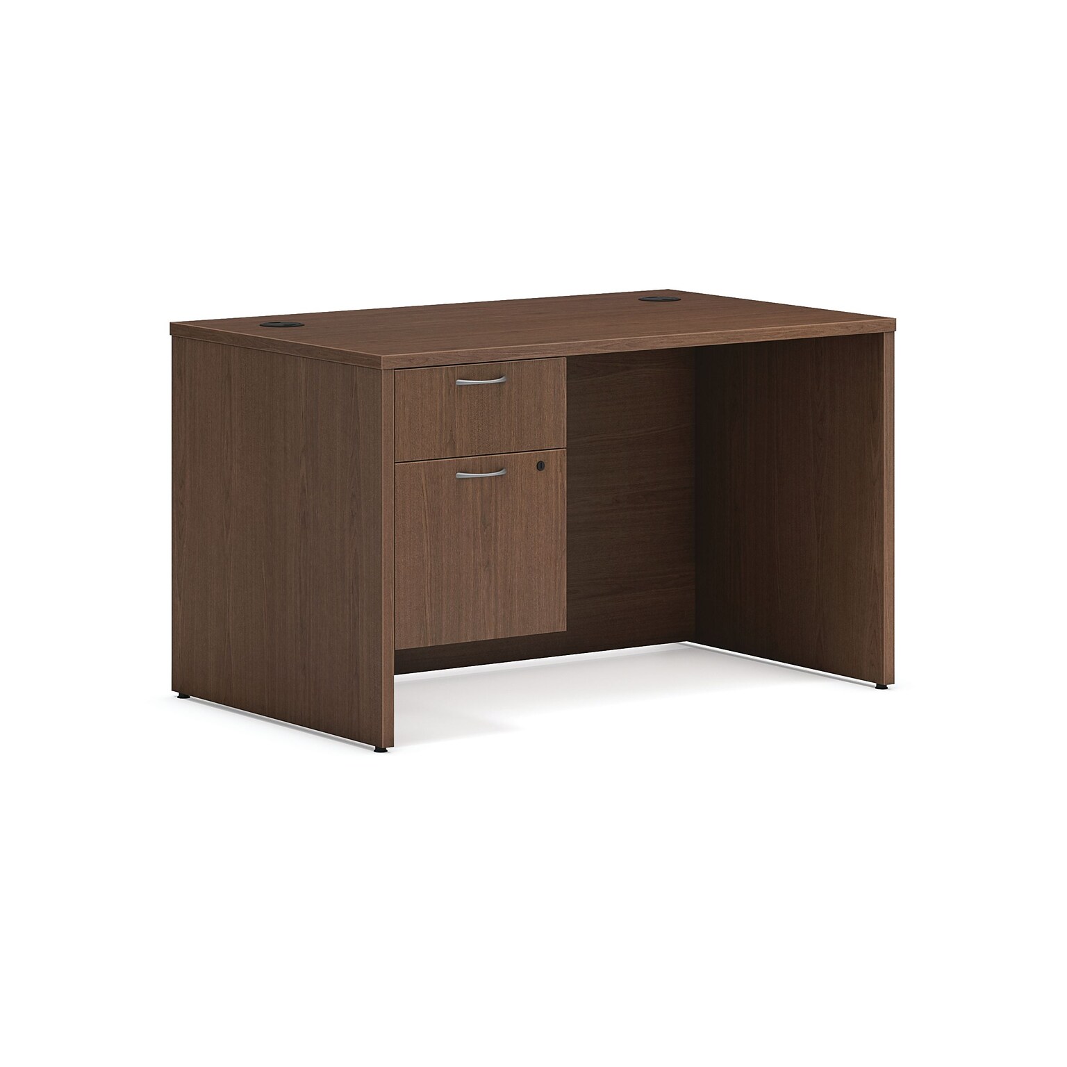 HON Mod 48W Laminate Desk with Hanging Storage, Sepia Walnut (HONMOD018)