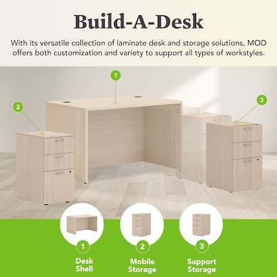 HON Mod 48"W Laminate Desk Shell, Desert Oak Finish, Desert Oak (HONMOD239)