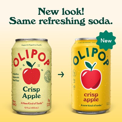 Olipop Prebiotic Crisp Apple Soda, Caffeine Free, 12 fl. oz., 12 Cans/Carton (ICO63943)