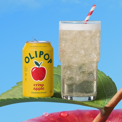 Olipop Prebiotic Crisp Apple Soda, Caffeine Free, 12 fl. oz., 12 Cans/Carton (ICO63943)