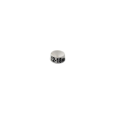 Nahanco 3/4 Plastic Size Marker, 12-18 MO, White with Black Print, 25 Pack (SMINF1218MOWB)