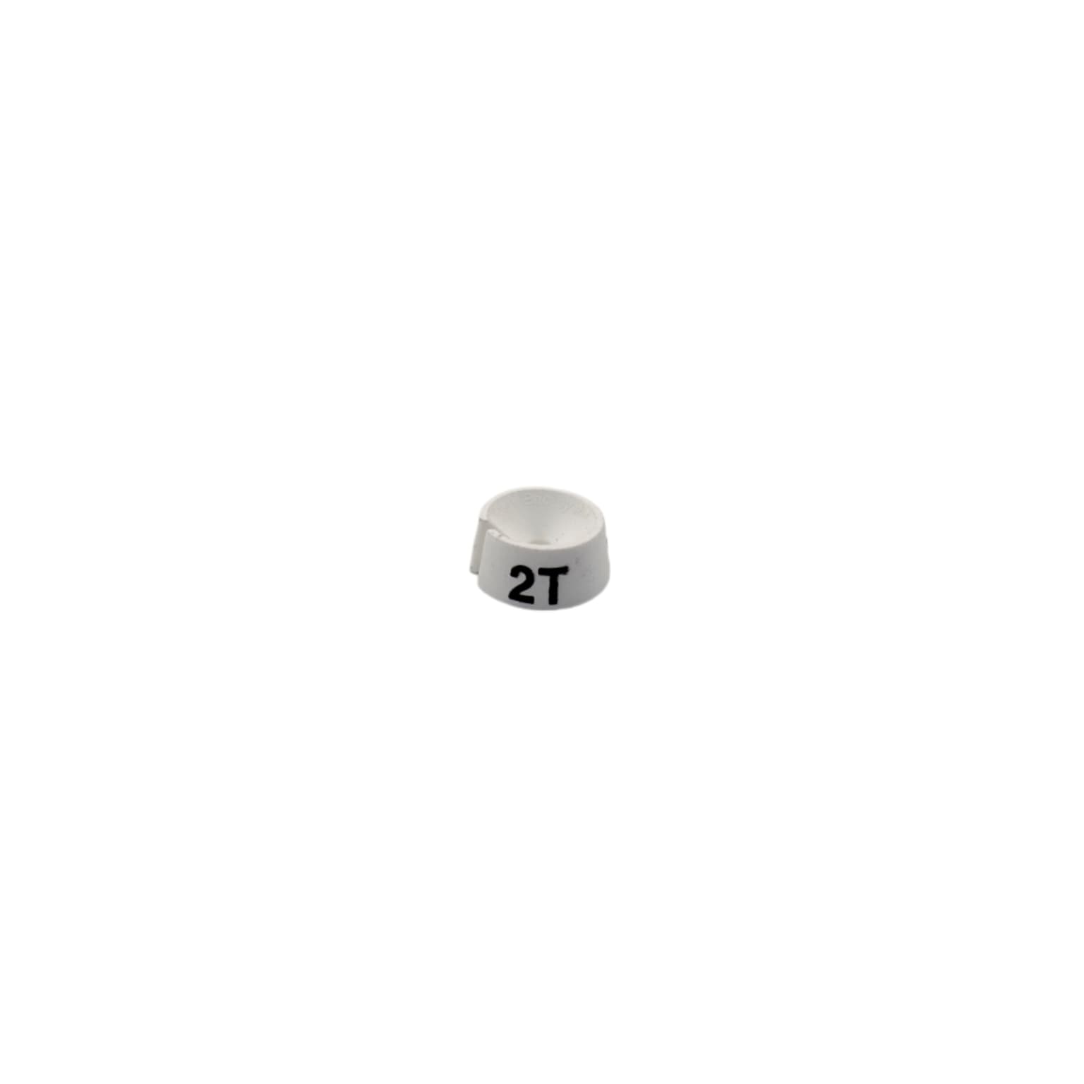 Nahanco 3/4 Plastic Size Marker, 2T, White with Black Print, 25 Pack (SMINF2TWB)