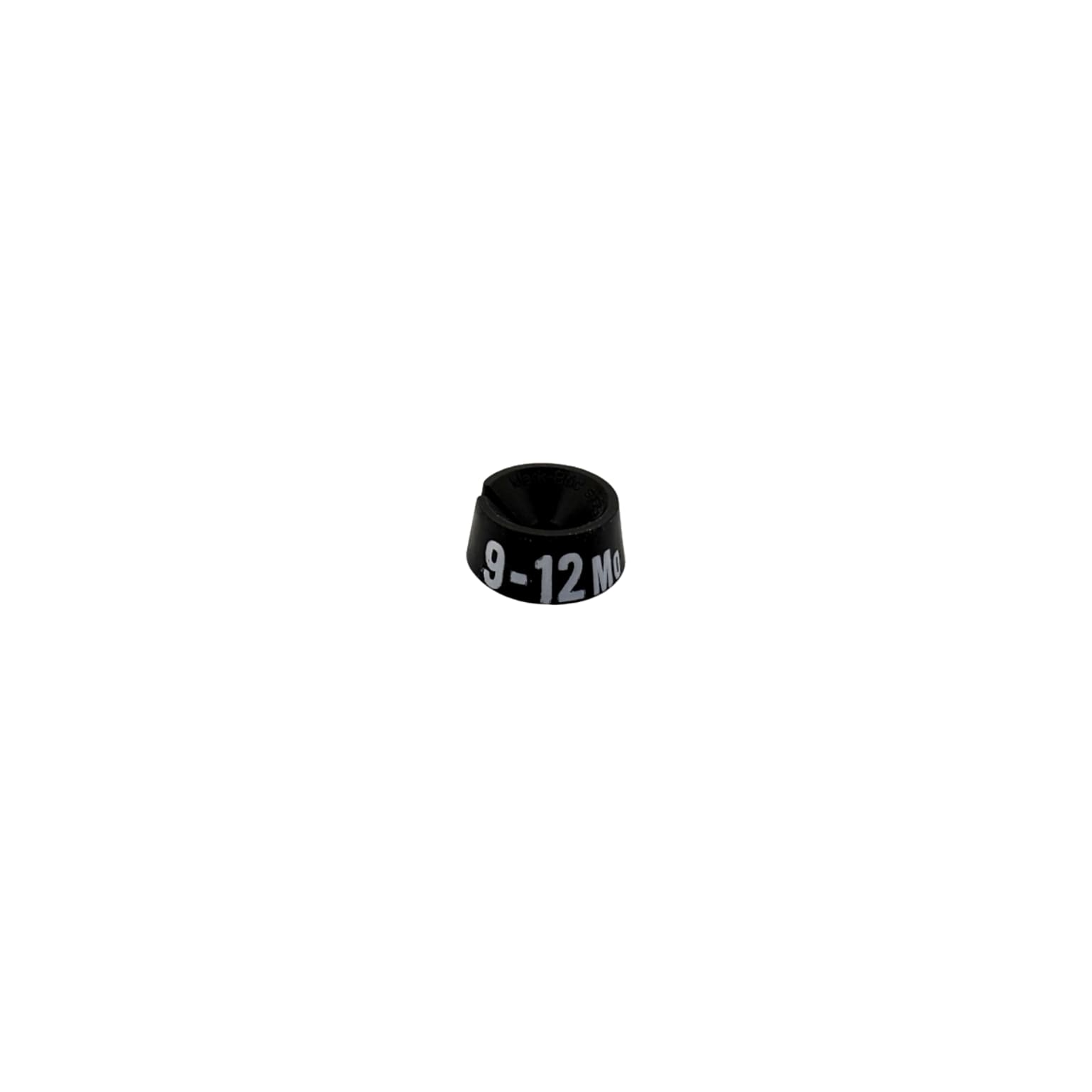 Nahanco 3/4 Plastic Size Marker, 9-12 MO, Black with White Print, 25 Pack (SMINF9-12MOBW)