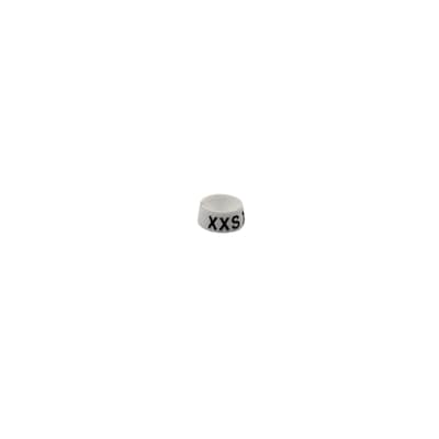 Nahanco 3/4 Plastic Size Marker, XXS, White with Black Print, 25 Pack (SM25XXSWB)