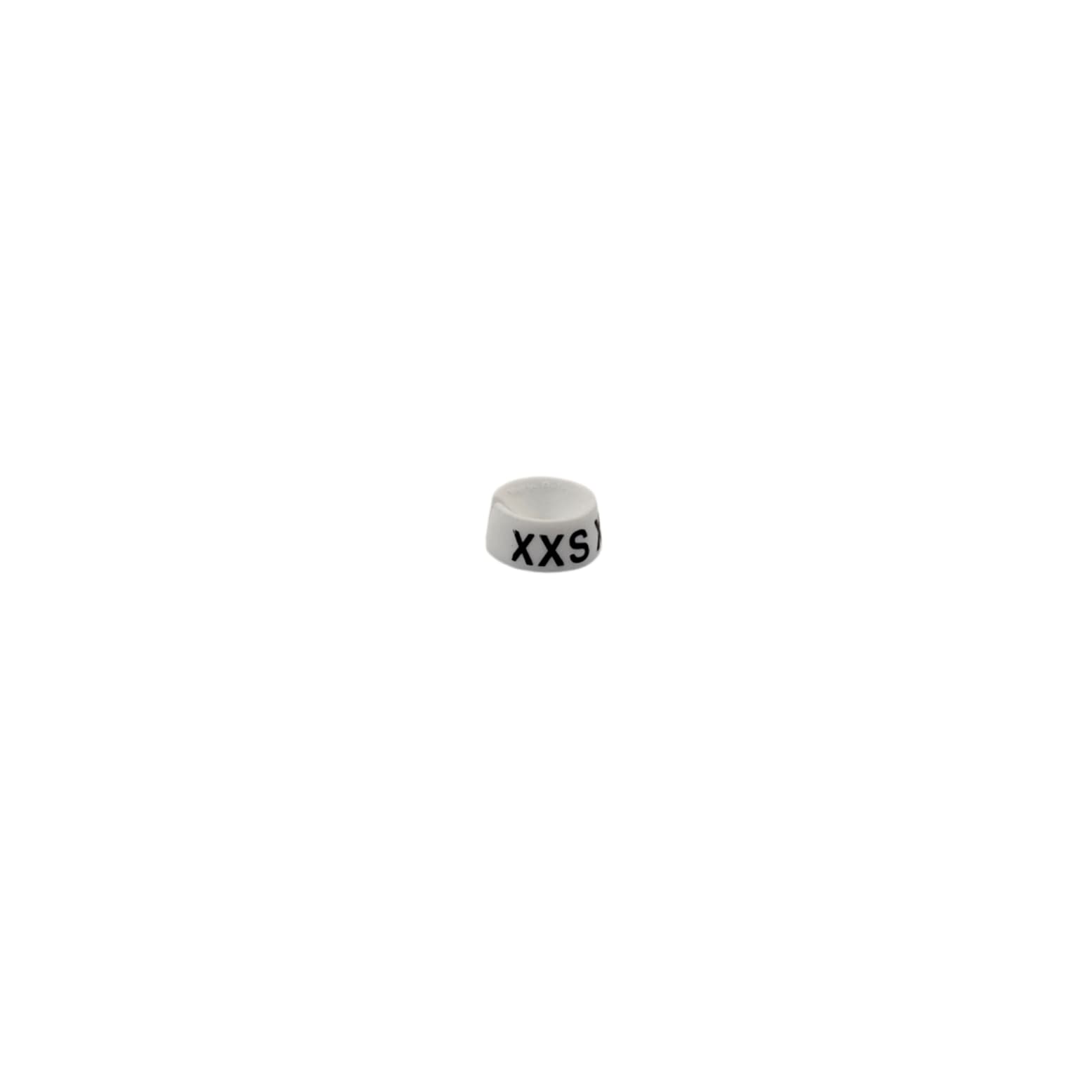 Nahanco 3/4 Plastic Size Marker, XXS, White with Black Print, 25 Pack (SM25XXSWB)