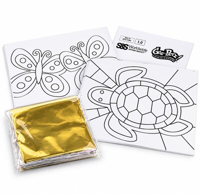 S&S Foil Leaf Animals Craft Kit, 24/Pack (GP3263)
