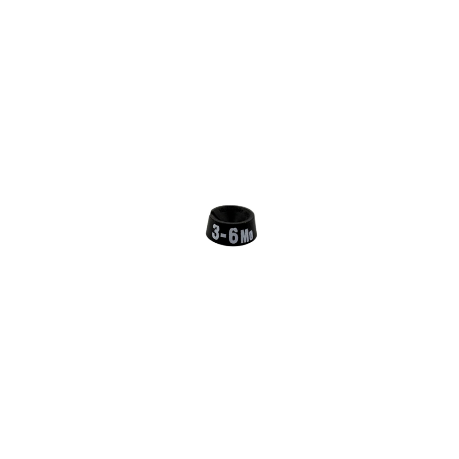 Nahanco 3/4 Plastic Size Marker, 3-6 MO, Black with White Print, 25 Pack (SMINF3-6MOBW)
