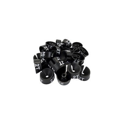 Nahanco 3/4 Plastic Size Marker, 2T, Black with White Print, 25 Pack (SMINF2TMOBW)