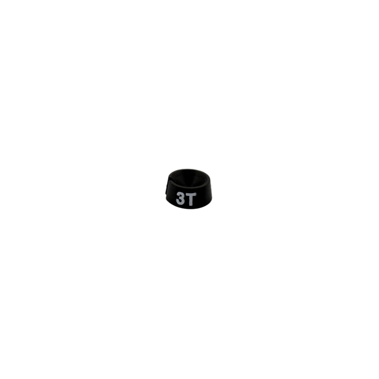 Nahanco 3/4 Plastic Size Marker, 3T, Black with White Print, 25 Pack (SMINF3TMOBW)