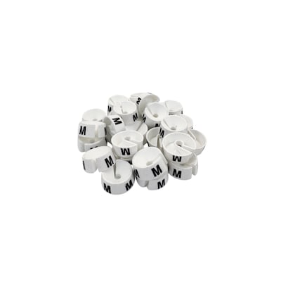 Nahanco 3/4 Plastic Size Marker, M, White with Black Print, 25 Pack (SM25MWB)