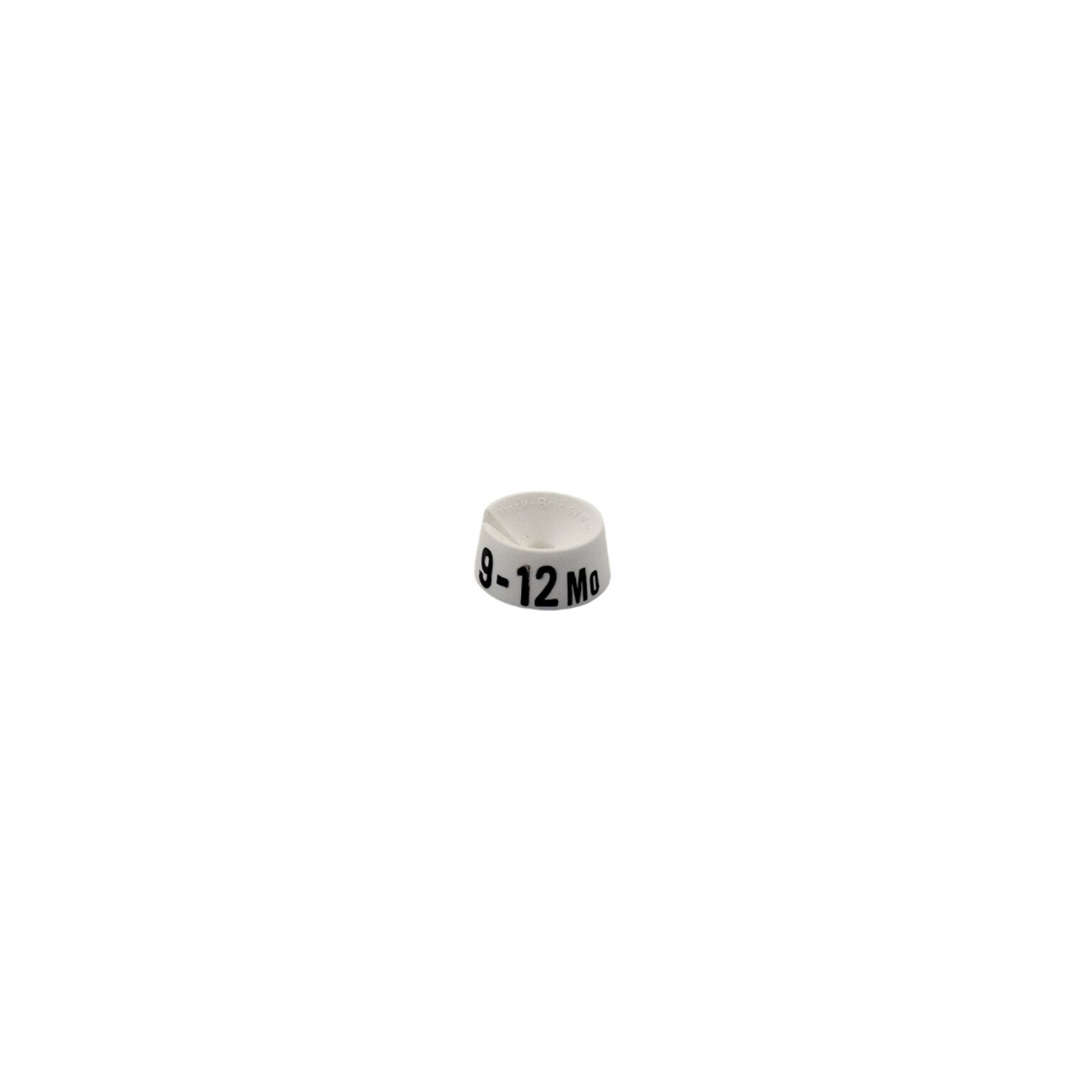 Nahanco 3/4 Plastic Size Marker, 9-12 MO, White with Black Print, 25 Pack (SMINF9-12MOWB)