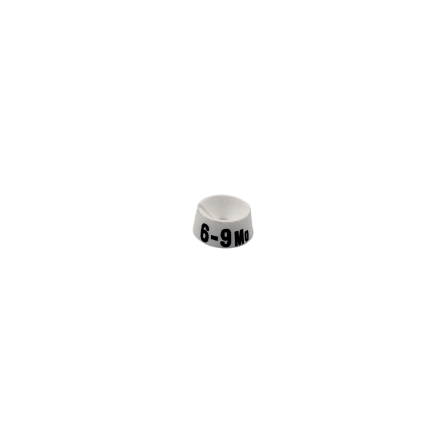 Nahanco 3/4 Plastic Size Marker, 6-9 MO, White with Black Print, 25 Pack (SMINF6-9MOWB)