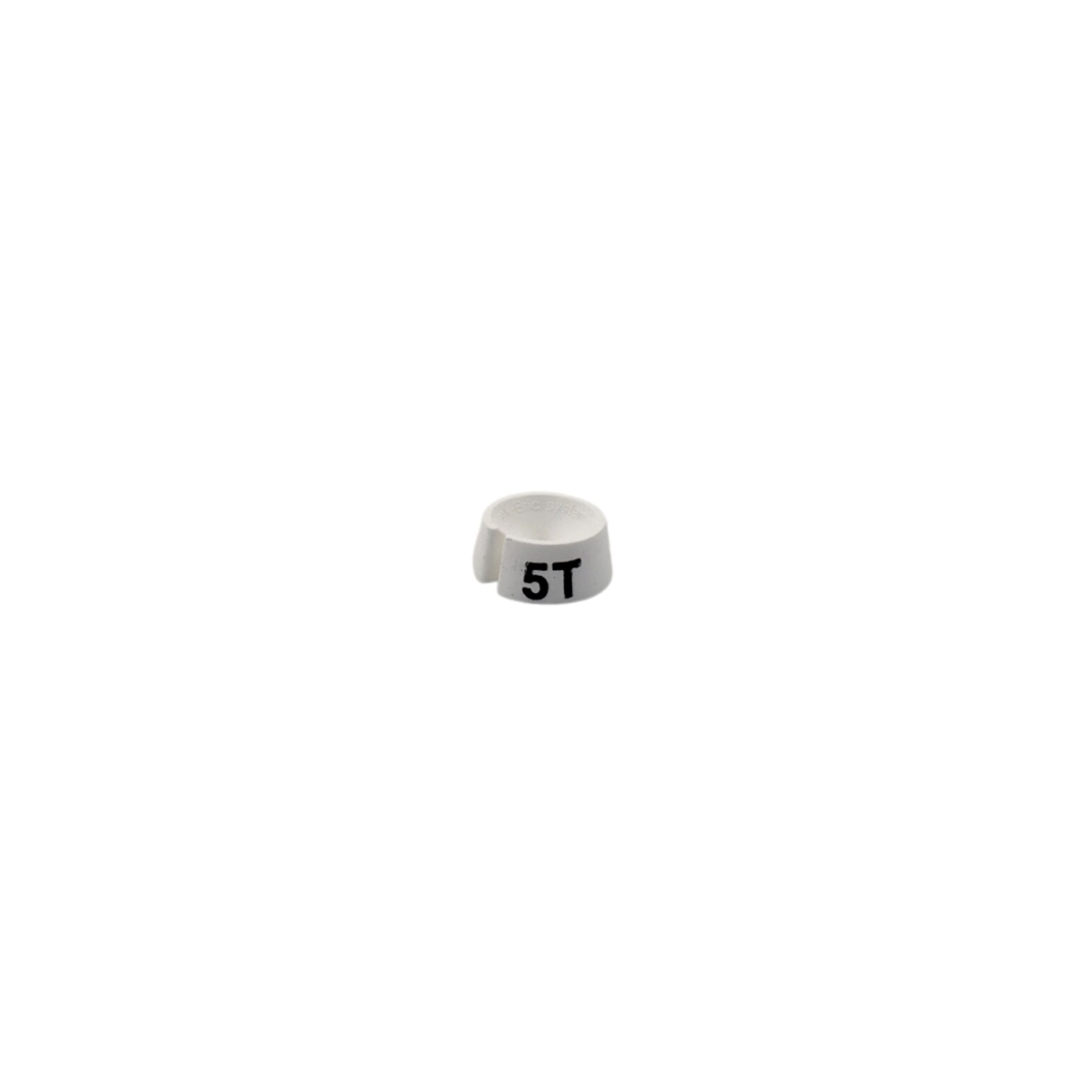 Nahanco 3/4 Plastic Size Marker, 5T, White with Black Print, 25 Pack (SMINF5TWB)