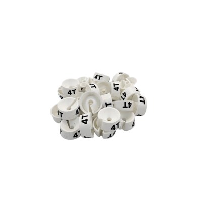 Nahanco 3/4 Plastic Size Marker, 4T, White with Black Print, 25 Pack (SMINF4TWB)