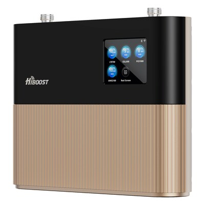 HiBoost Home Ultra 5G Cell Phone Signal Booster for Home & Office Buildings up to 10,000-sq. ft., Gold (F20GB-5S-BTW)