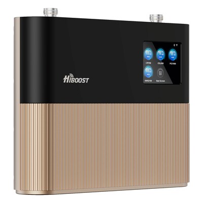 HiBoost Home Ultra 5G Cell Phone Signal Booster for Home & Office Buildings up to 10,000-sq. ft., Gold (F20GB-5S-BTW)