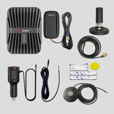 HiBoost FleetLink Flex In-Vehicle 5G Cell Phone Signal Booster for Commercial Vehicles, Green (C30F-5S-BTW.Pro)