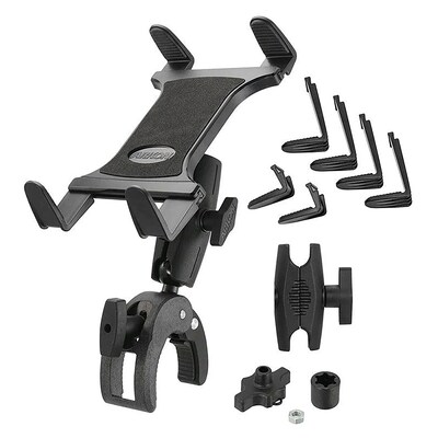 Arkon Mounts Slim-Grip Tablet Holder with Clamp Mount and Security Knob Shaft, Black (TAB1RMCPM)