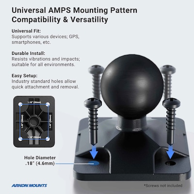 Arkon Mounts Slim-Grip Tablet Holder with Clamp Mount and Security Knob Shaft, Black (TAB1RMCPM)