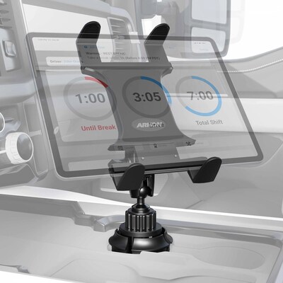 Arkon Mounts Slim-Grip Tablet Holder with Height-Adjustable Desk Stand, Black (TABSTAND29)