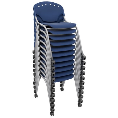 Regency Rico Plastic Classroom Training Stacking Chair, Navy Blue, 11/Pack (K305-NV-11PK)