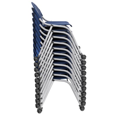 Regency Rico Plastic Classroom Training Stacking Chair, Navy Blue, 11/Pack (K305-NV-11PK)