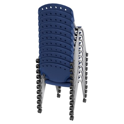 Regency Rico Plastic Classroom Training Stacking Chair, Navy Blue, 11/Pack (K305-NV-11PK)