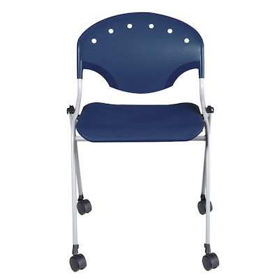 Regency Rico Plastic Classroom Training Stacking Chair, Navy Blue, 11/Pack (K305-NV-11PK)