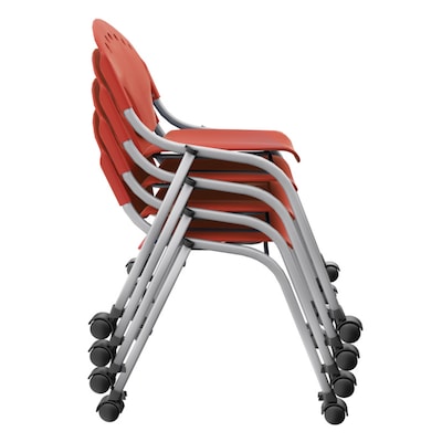 Regency Rico Plastic Classroom Training Stacking Chair, Red, 4/Pack (K305-RD-4PK)