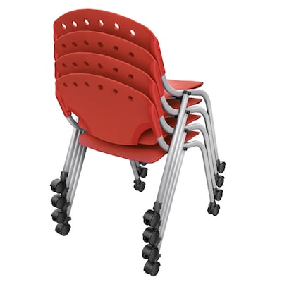 Regency Rico Plastic Classroom Training Stacking Chair, Red, 4/Pack (K305-RD-4PK)