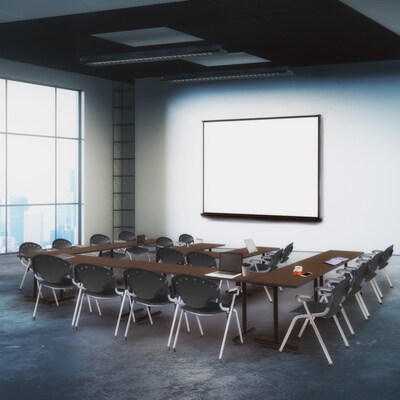 Regency Rico Plastic Classroom Training Stacking Chair, Black, 4/Pack (306-BK-4PK)