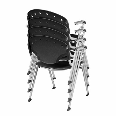 Regency Rico Plastic Classroom Training Stacking Chair, Black, 4/Pack (306-BK-4PK)
