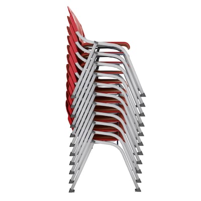 Regency Rico Plastic Classroom Training Stacking Chair, Red, 11/Pack (305-RD-11PK)