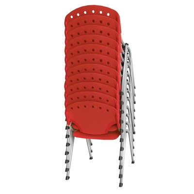Regency Rico Plastic Classroom Training Stacking Chair, Red, 11/Pack (305-RD-11PK)