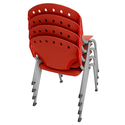 Regency Rico Plastic Classroom Training Stacking Chair, Red, 4/Pack (305-RD-4PK)