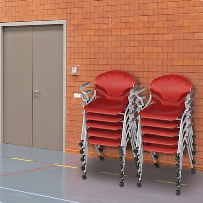 Regency Rico Plastic Classroom Training Stacking Chair, Red, 11/Pack (K306-RD-11PK)