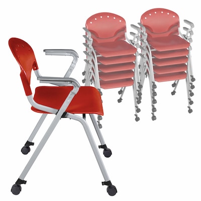 Regency Rico Plastic Classroom Training Stacking Chair, Red, 11/Pack (K306-RD-11PK)