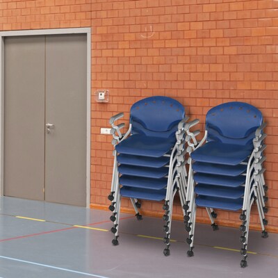Regency Rico Plastic Classroom Training Stacking Chair, Navy Blue, 11/Pack (K306-NV-11PK)