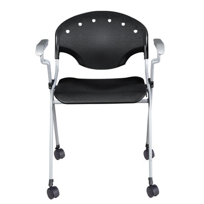 Regency Rico Plastic Classroom Training Stacking Chair, Black, 4/Pack (K306-BK-4PK)