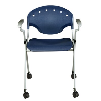 Regency Rico Plastic Classroom Training Stacking Chair, Navy Blue, 4/Pack (K306-NV-4PK)