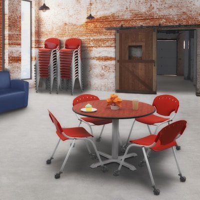 Regency Rico Plastic Classroom Training Stacking Chair, Red, 11/Pack (K305-RD-11PK)